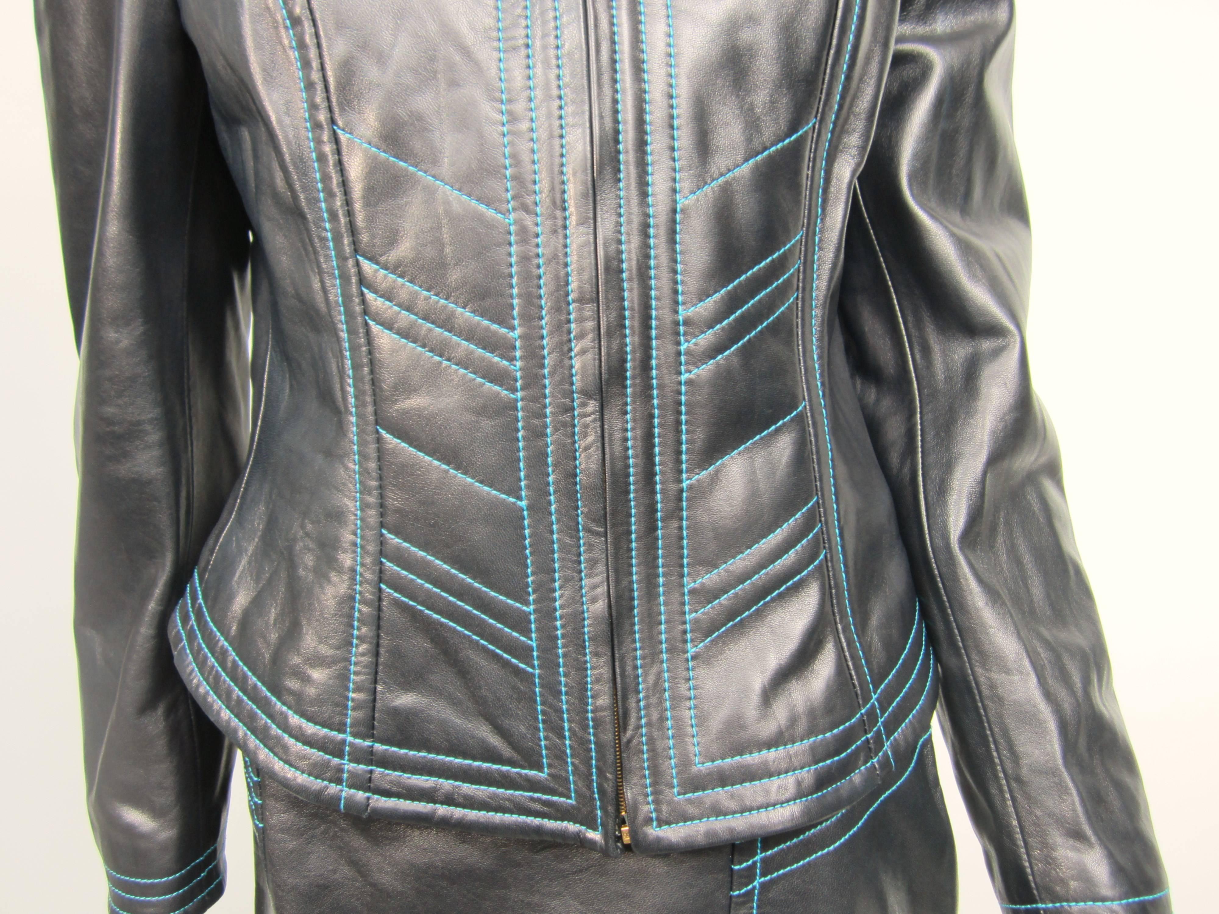 escada leather jacket