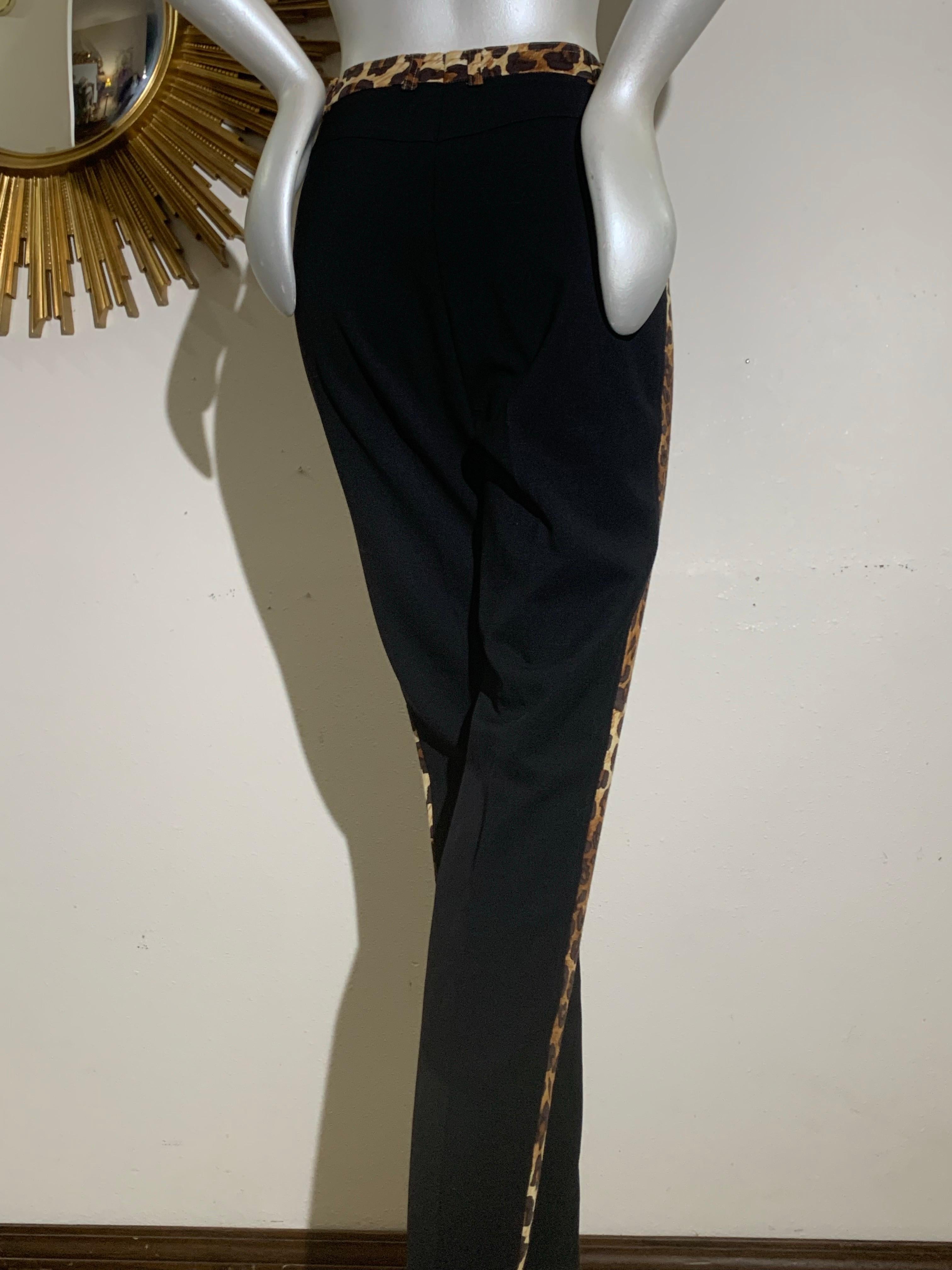 1990er Escada By Margaretha Ley Hosenanzug aus Wolle mit Leopardenmuster und Reißverschlussjacke im Angebot 7