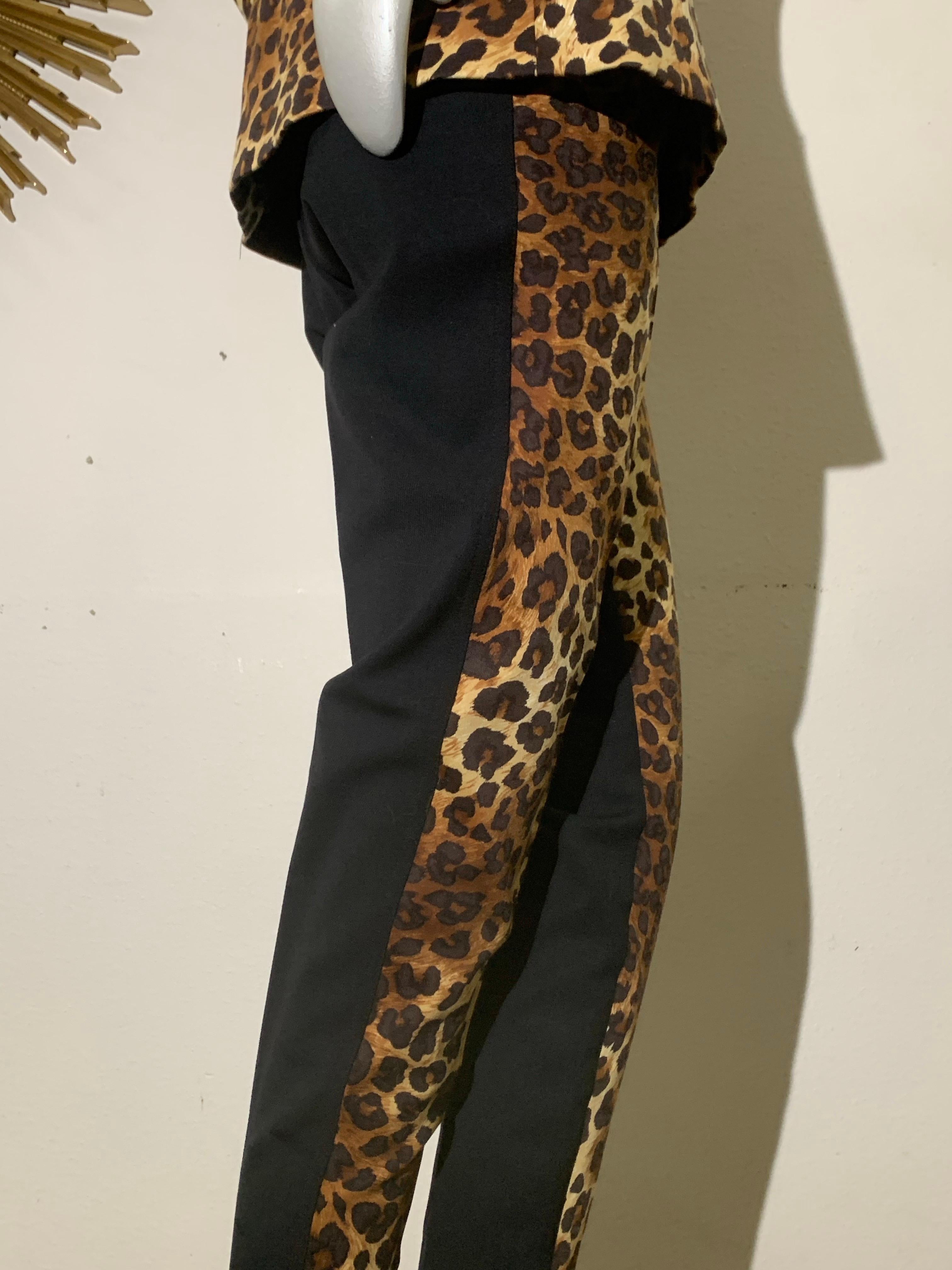 1990er Escada By Margaretha Ley Hosenanzug aus Wolle mit Leopardenmuster und Reißverschlussjacke im Zustand „Hervorragend“ im Angebot in Gresham, OR