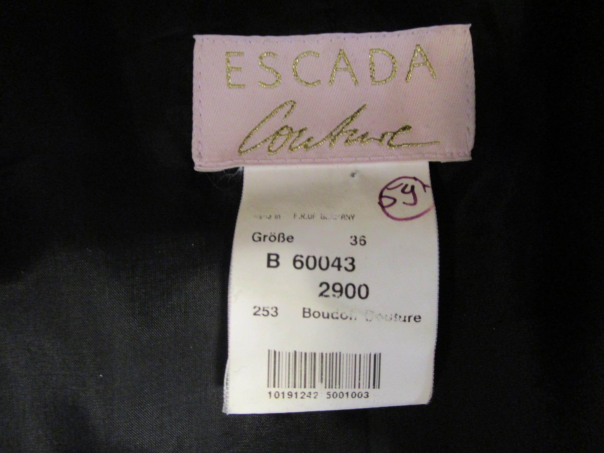 1990er ESCADA Couture Jacke Schwarz & Weiß Perlen Pailletten Spitze Gr. 36 im Angebot 8