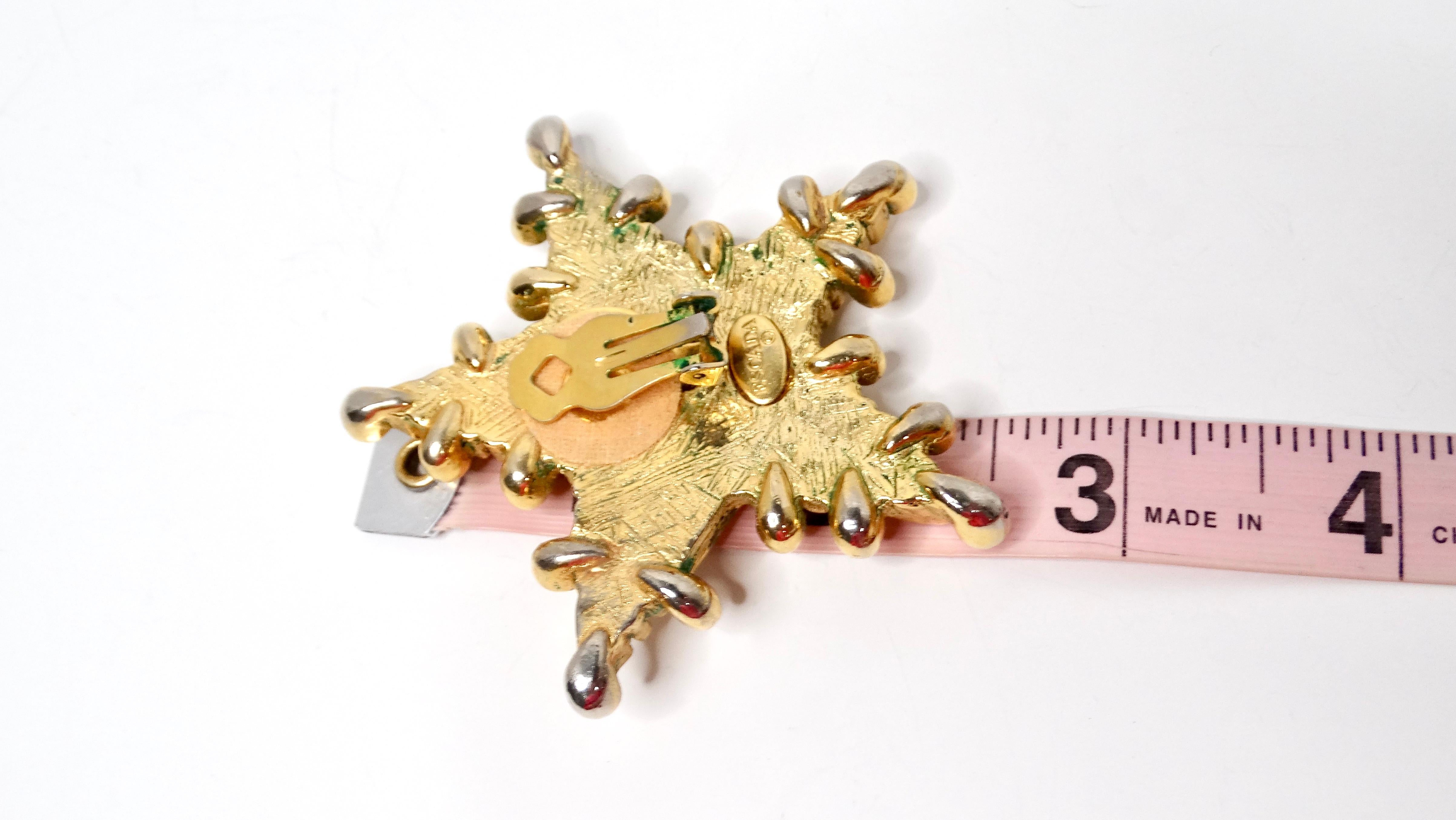 Women's 1990s Escada Nautical Anchor Motif Gold Tone Star Clip-On Earrings For Sale
