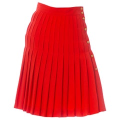 1990S ESCADA Salmon Pink Wool Crepe Skirt