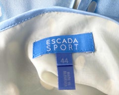 1990s Escada Sport Size 44 / 12 Flowers Polka Dot Print Vintage 90s Silk Dress