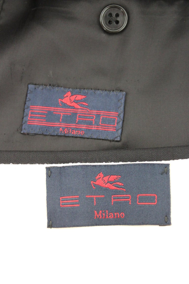 Etro Black Wool Satin Evening Tuxedo Suit Jacket Pants 1990s at 1stDibs ...