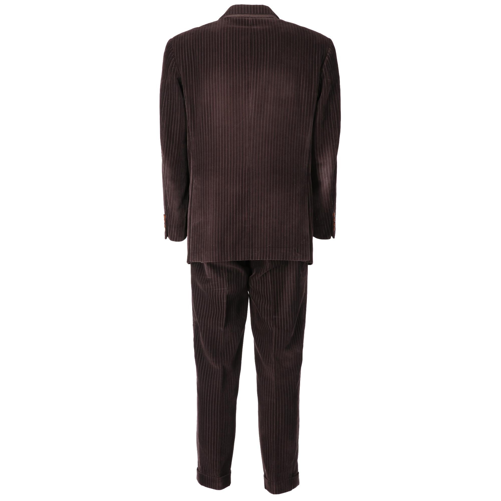 Black 1990s Etro Brown Corduroy Suit