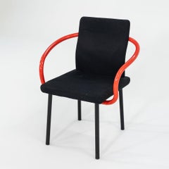 1990s Ettore Sottsass for Knoll Mandarin Dining Chairs in Orange w/ Upholstery