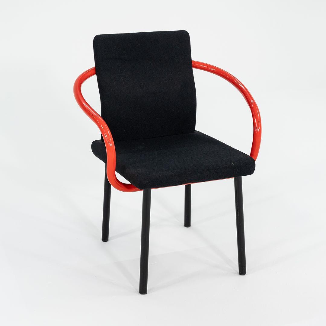 Modern 1990s Ettore Sottsass for Knoll Mandarin Dining Chairs in Orange w/ Upholstery For Sale