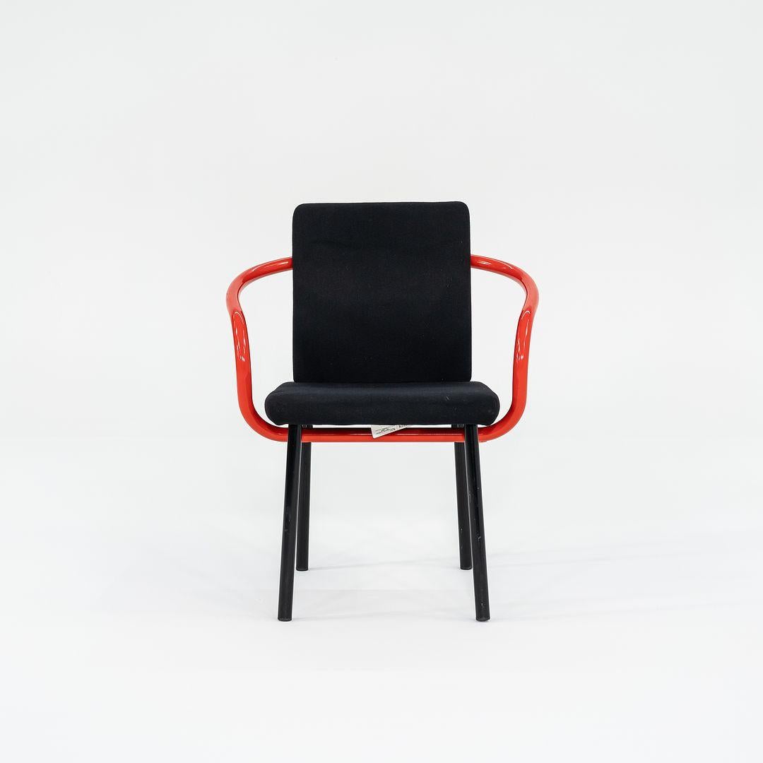American 1990s Ettore Sottsass for Knoll Mandarin Dining Chairs in Orange w/ Upholstery For Sale