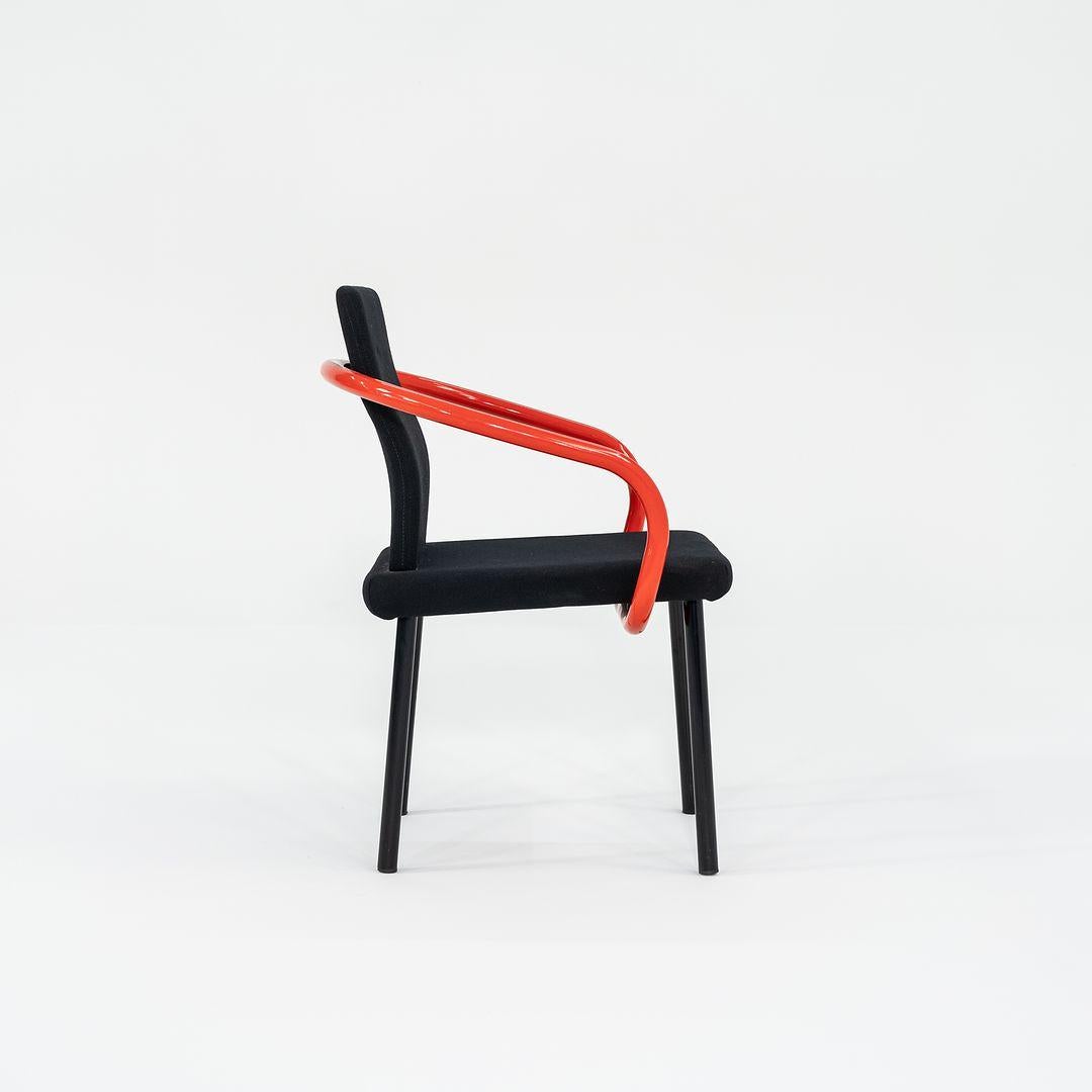 Late 20th Century 1990s Ettore Sottsass for Knoll Mandarin Dining Chairs in Orange w/ Upholstery For Sale