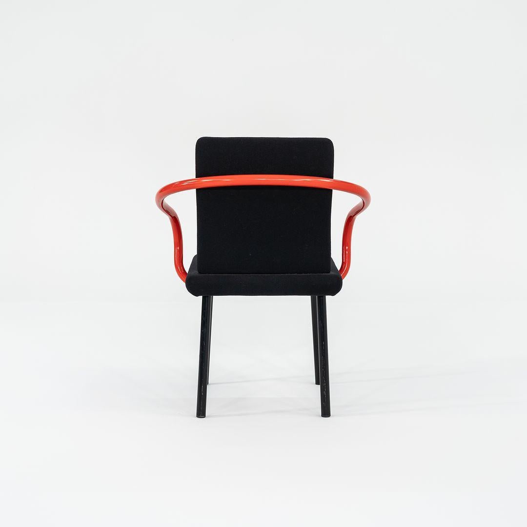 1990s Ettore Sottsass for Knoll Mandarin Dining Chairs in Orange w/ Upholstery For Sale 2