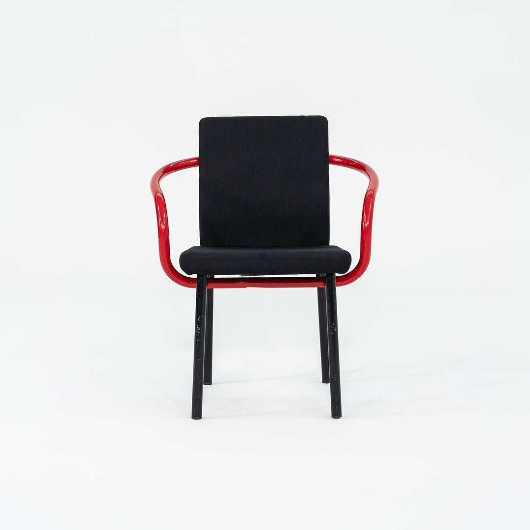 Americano Sedie da pranzo Mandarin di Ettore Sottsass per Knoll del 1990 in rosso con imbottitura in vendita