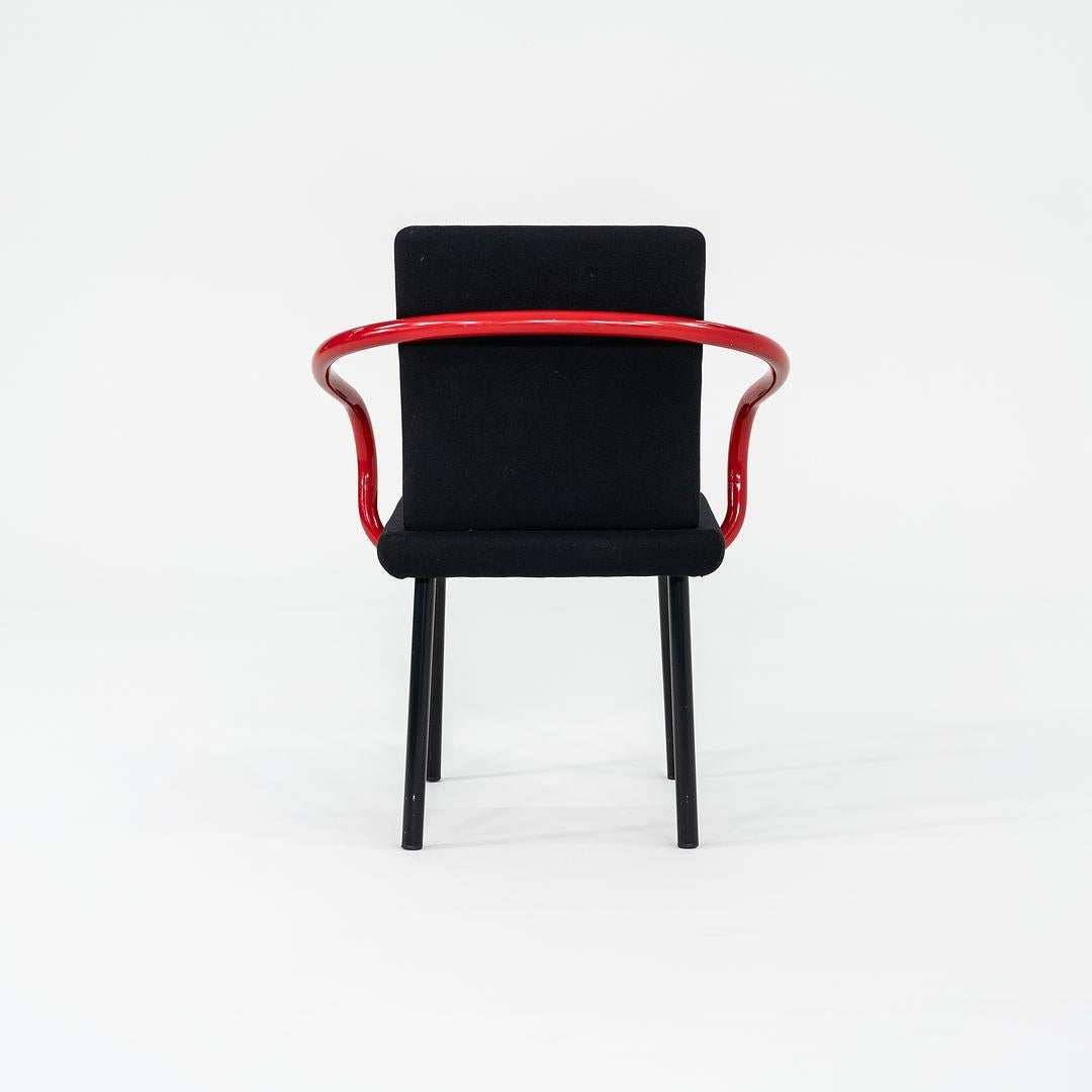 Sedie da pranzo Mandarin di Ettore Sottsass per Knoll del 1990 in rosso con imbottitura In condizioni buone in vendita a Philadelphia, PA