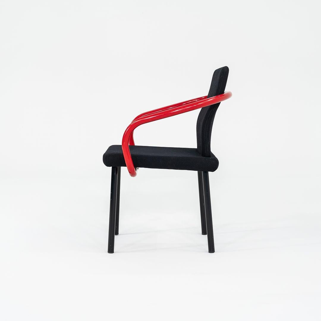 Sedie da pranzo Mandarin di Ettore Sottsass per Knoll del 1990 in rosso con imbottitura in vendita 1