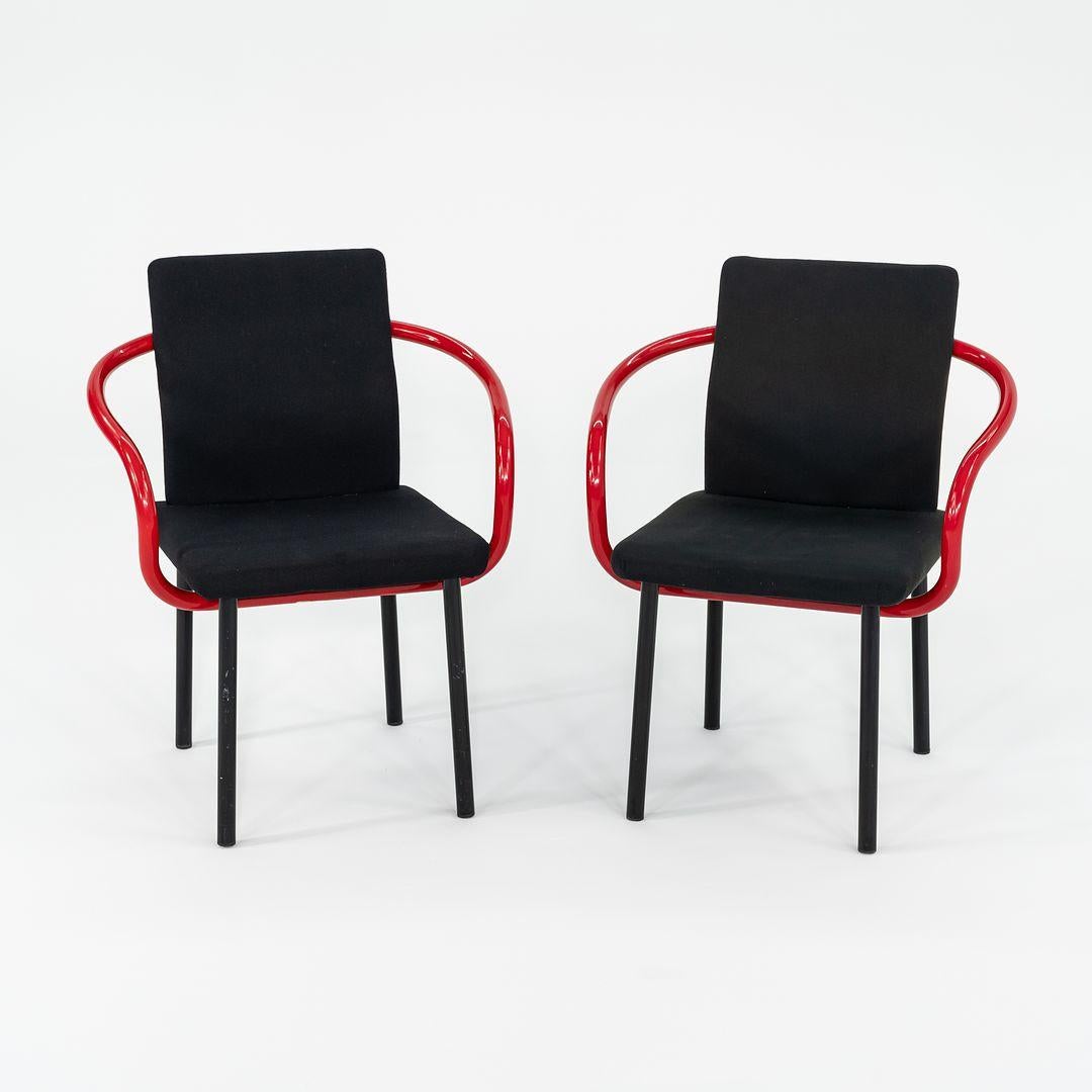 Sedie da pranzo Mandarin di Ettore Sottsass per Knoll del 1990 in rosso con imbottitura in vendita 2