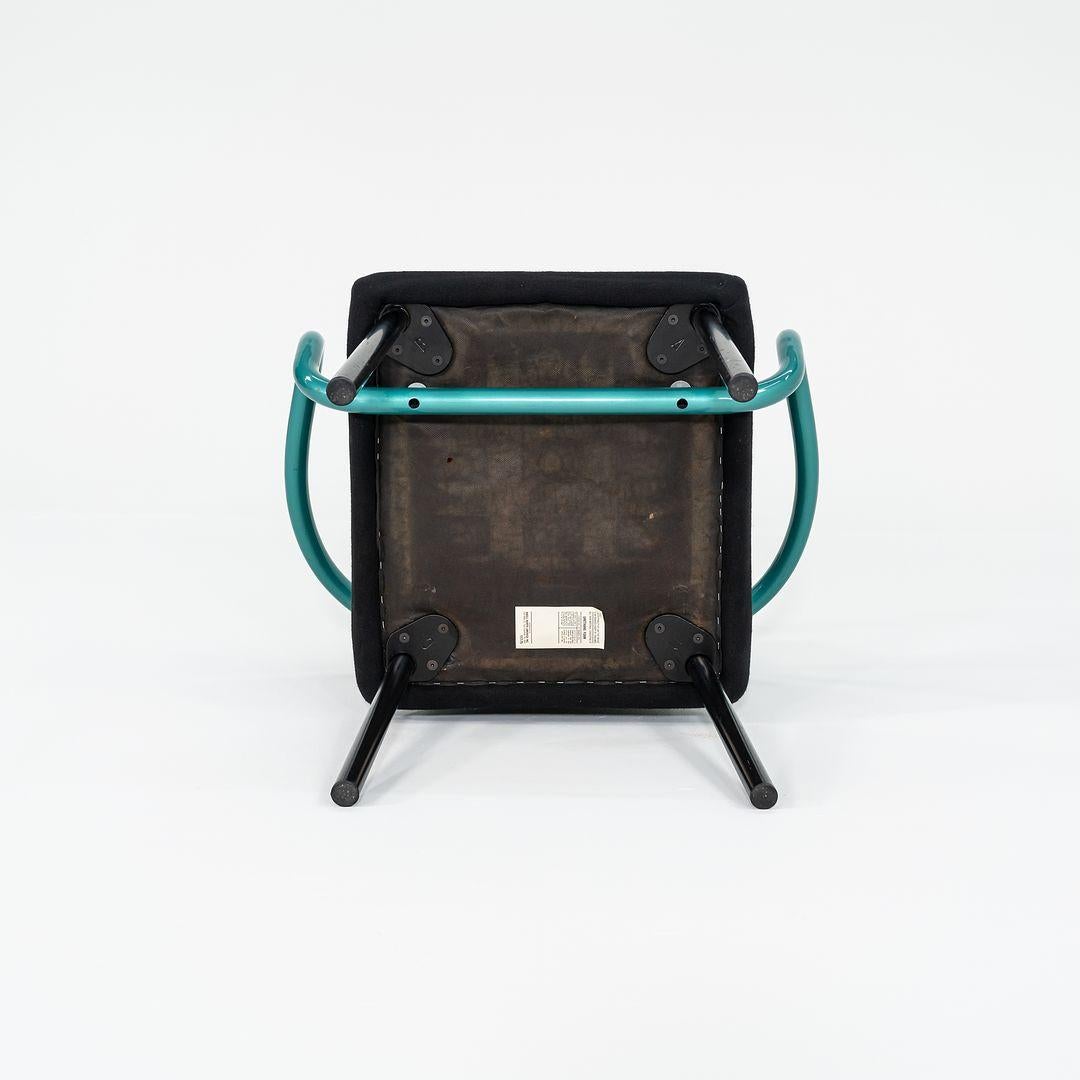 1990s Ettore Sottsass for Knoll Mandarin Dining Chairs in Teal w/ Upholstery For Sale 1