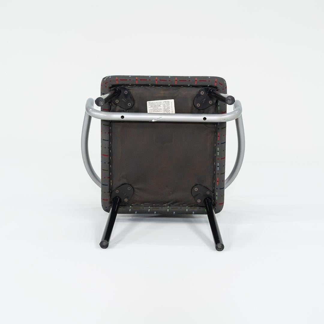 Late 20th Century 1990s Ettore Sottsass Mandarin Dining Chair in Silver w/ Grey Upholstery For Sale