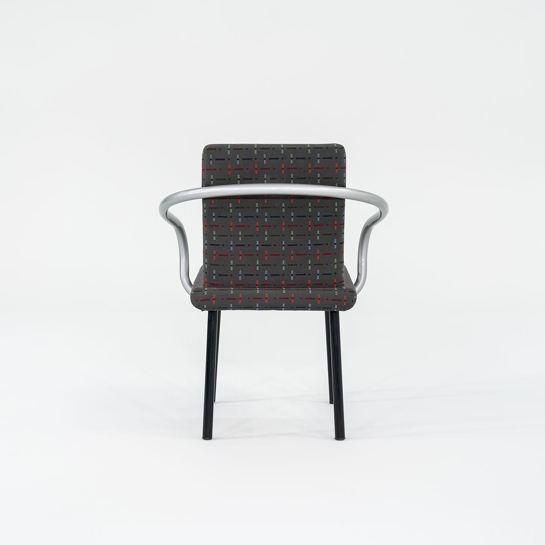 Steel 1990s Ettore Sottsass Mandarin Dining Chair in Silver w/ Grey Upholstery For Sale