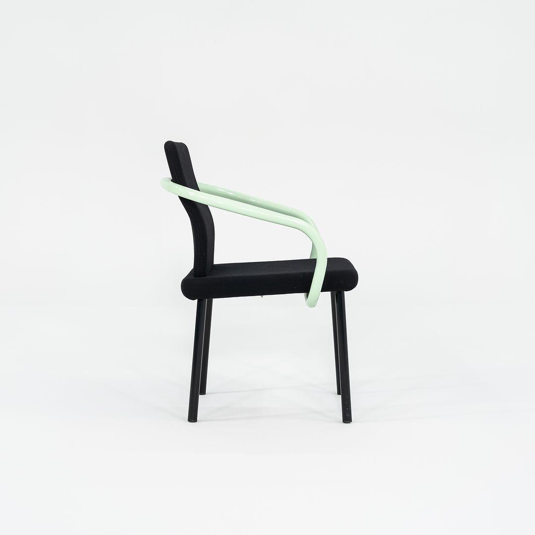 American 1990s Ettore Sottsass Mandarin Dining Chairs in Mint Green w/ Upholstery For Sale