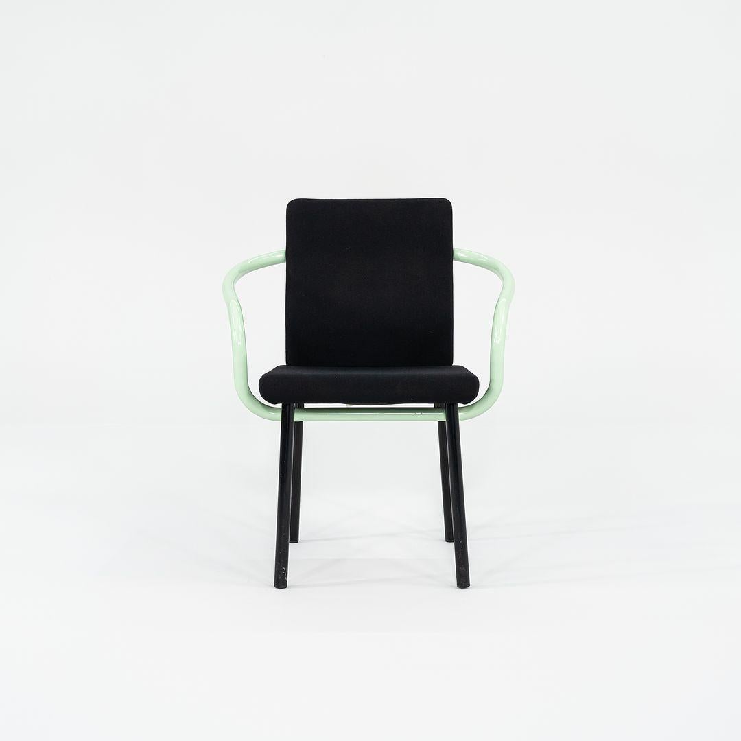 1990s Ettore Sottsass Mandarin Dining Chairs in Mint Green w/ Upholstery For Sale 1