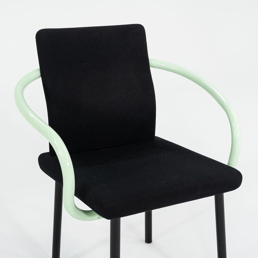 1990s Ettore Sottsass Mandarin Dining Chairs in Mint Green w/ Upholstery For Sale 2