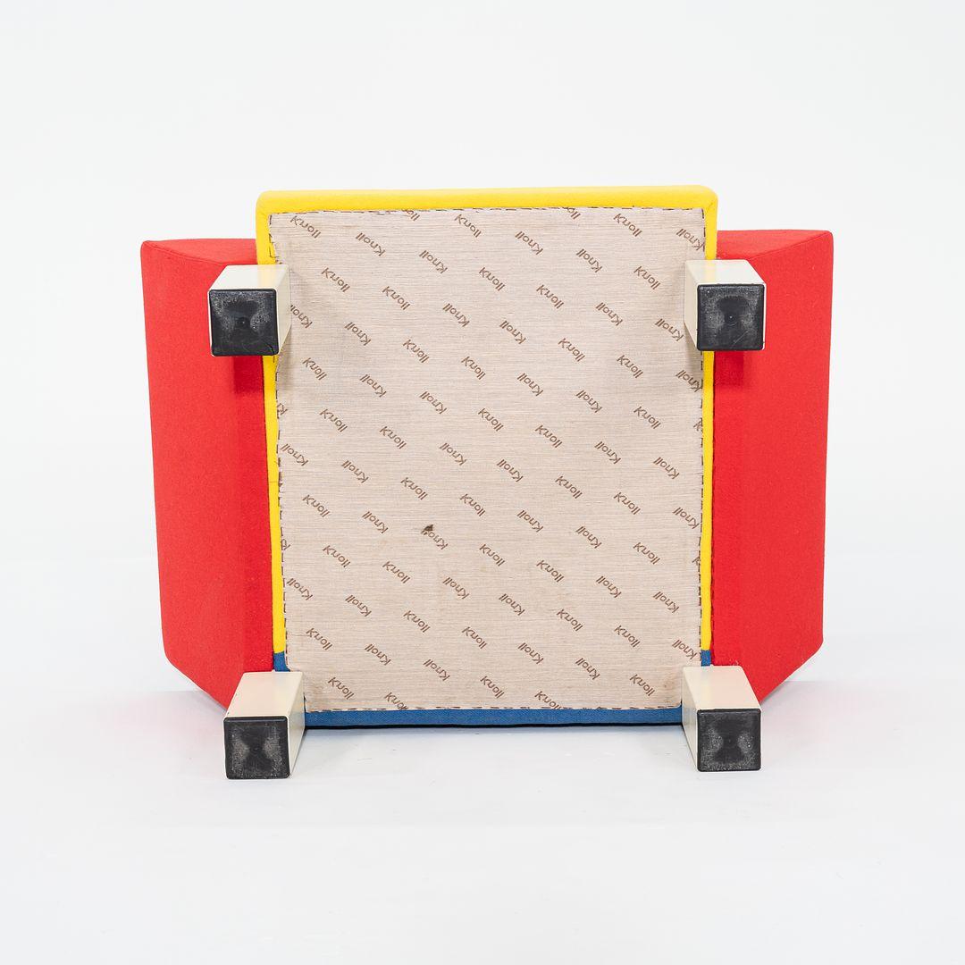1990er Jahre Ettore Sottsass Studio Westside Loungesessel mit mehrfarbigem Stoff im Angebot 2