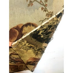 Handwoven Wool Tapestry Fragment, Hunting Dogs Scene, 1990s