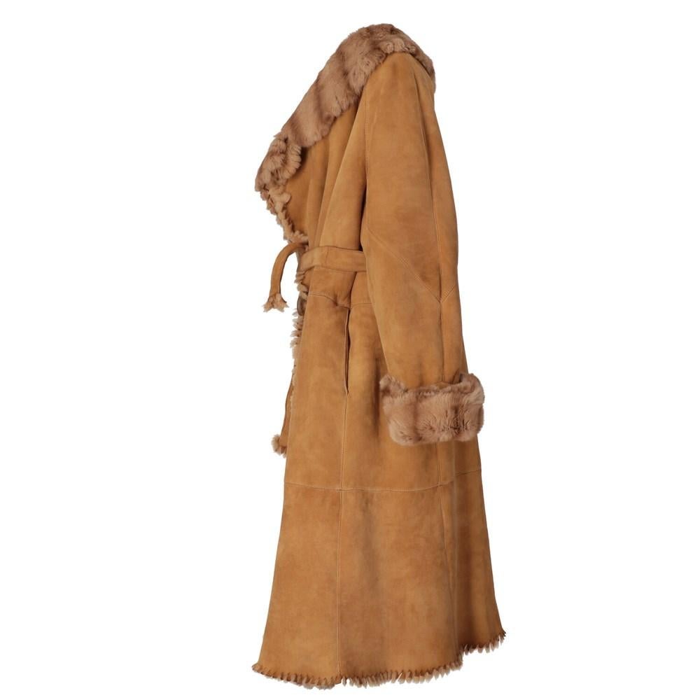 1990s Fendi beige lamb sheepskin coat In Excellent Condition In Lugo (RA), IT
