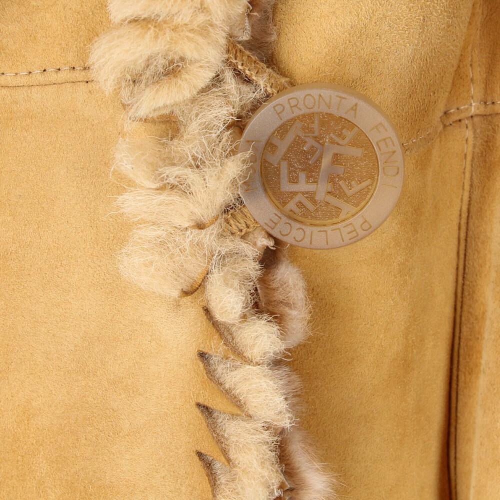 1990s Fendi beige lamb sheepskin coat 2