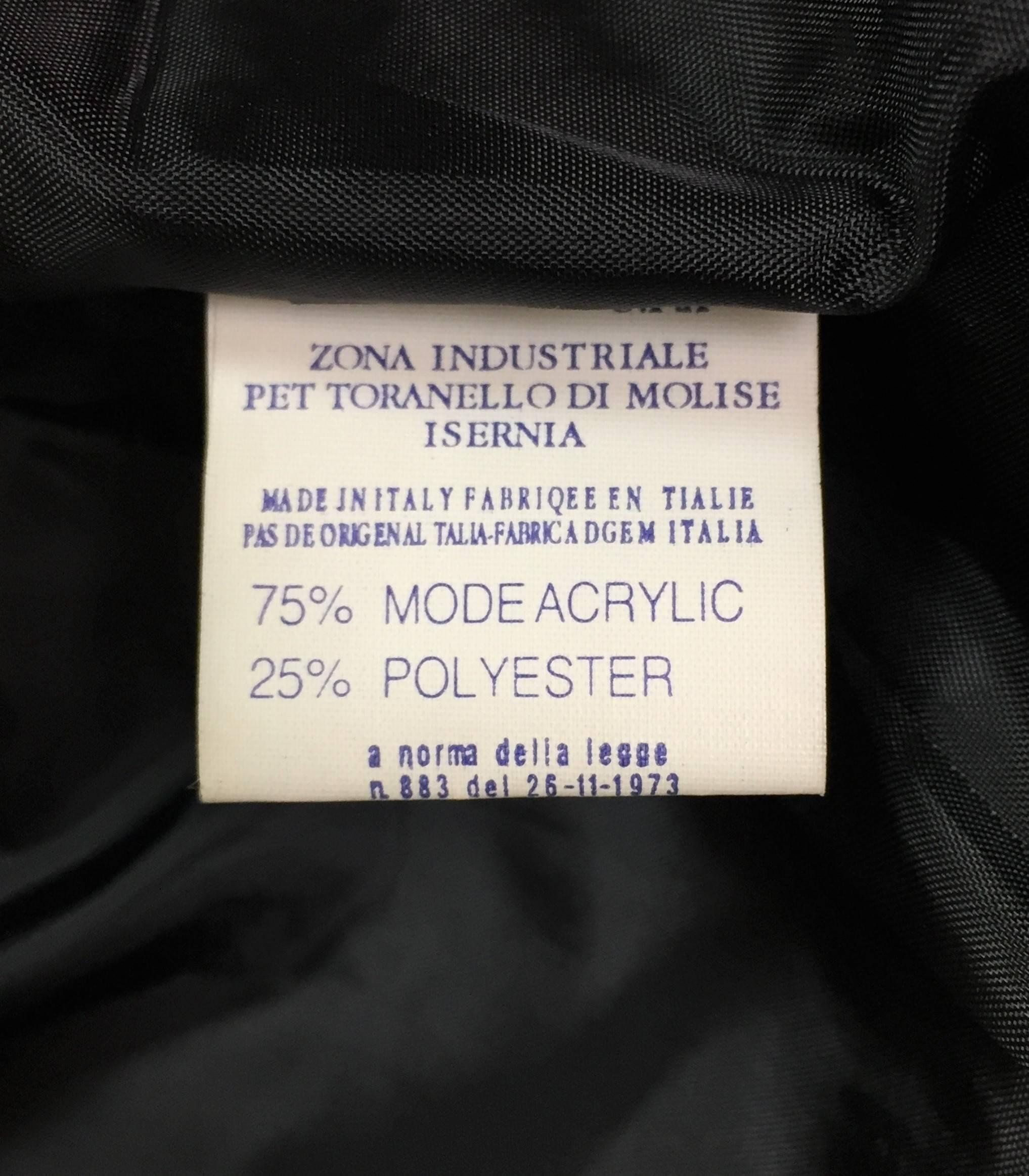 1990's Fendi Black & White Faux Fur Zucca Monogram Unisex Hooded Coat Jacket 1