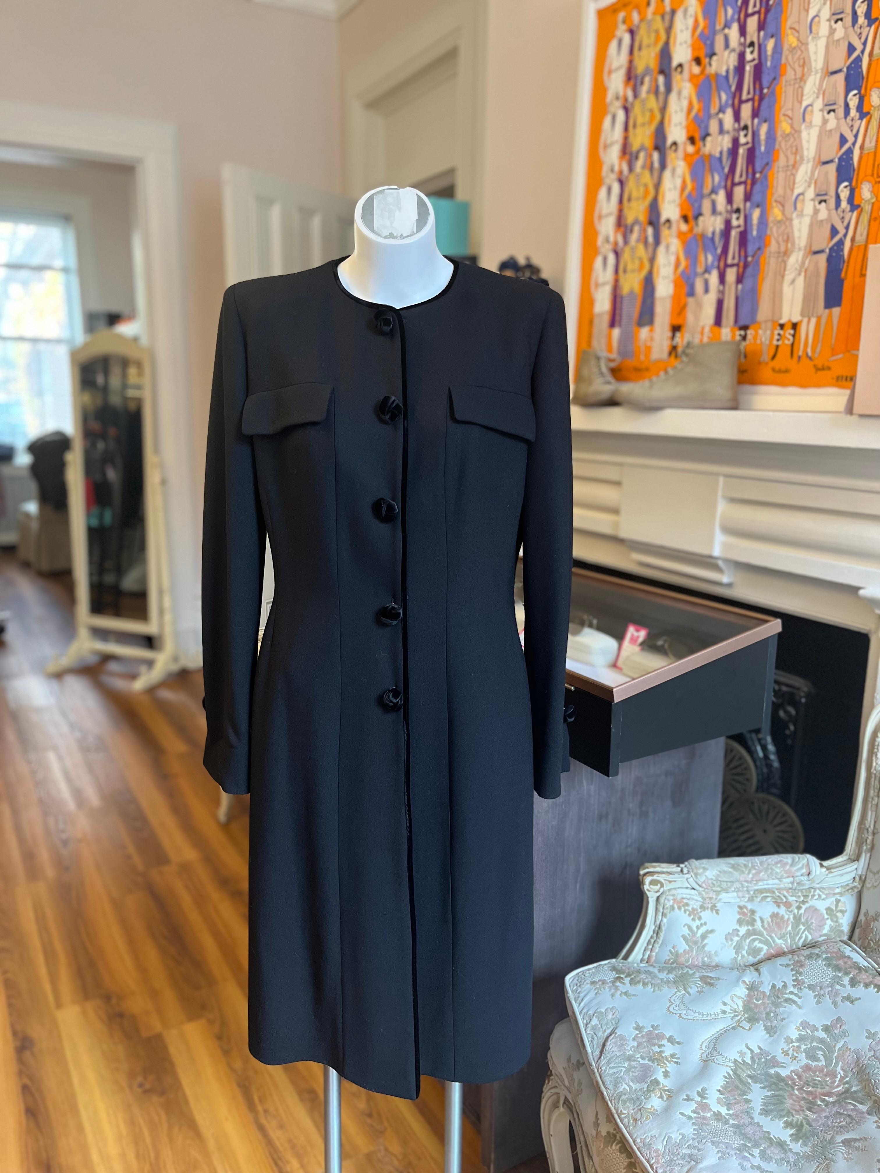 1990s Fendi Black Coat 48 (ITL) In Excellent Condition For Sale In Port Hope, ON