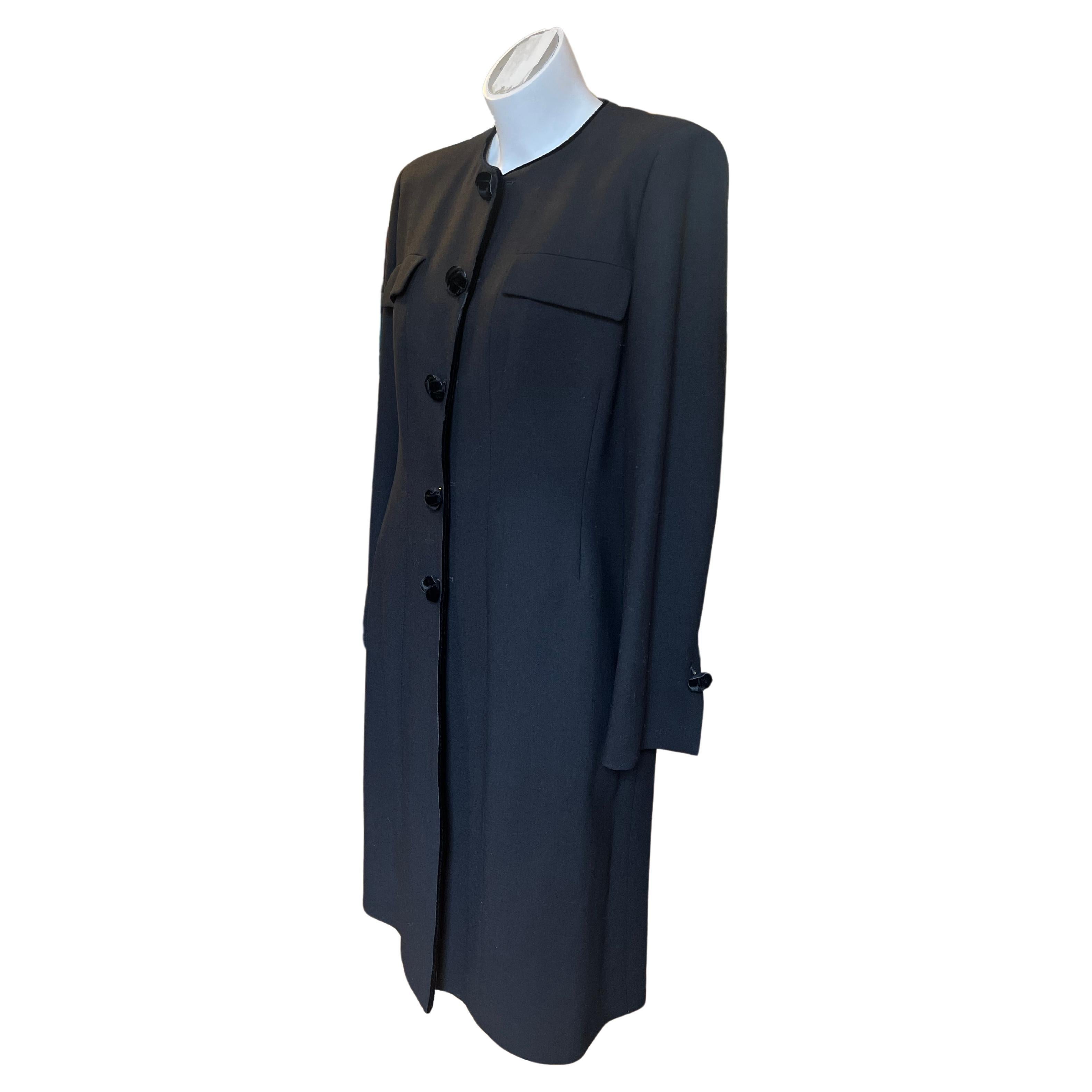 1990s Fendi Black Coat 48 (ITL) For Sale