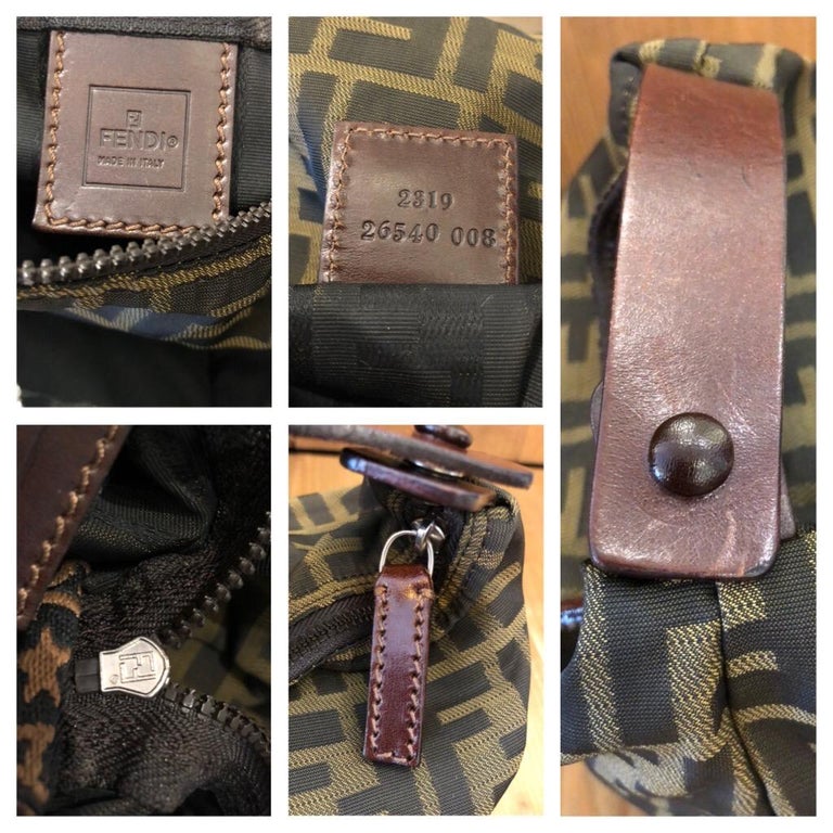 1990s FENDI Brown Zucca Jacquard Mini Pouch Handbag at 1stDibs
