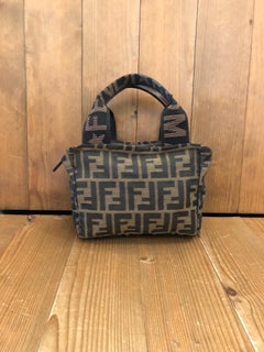1990s FENDI Brown Zucca Jacquard Mini Tote Bag