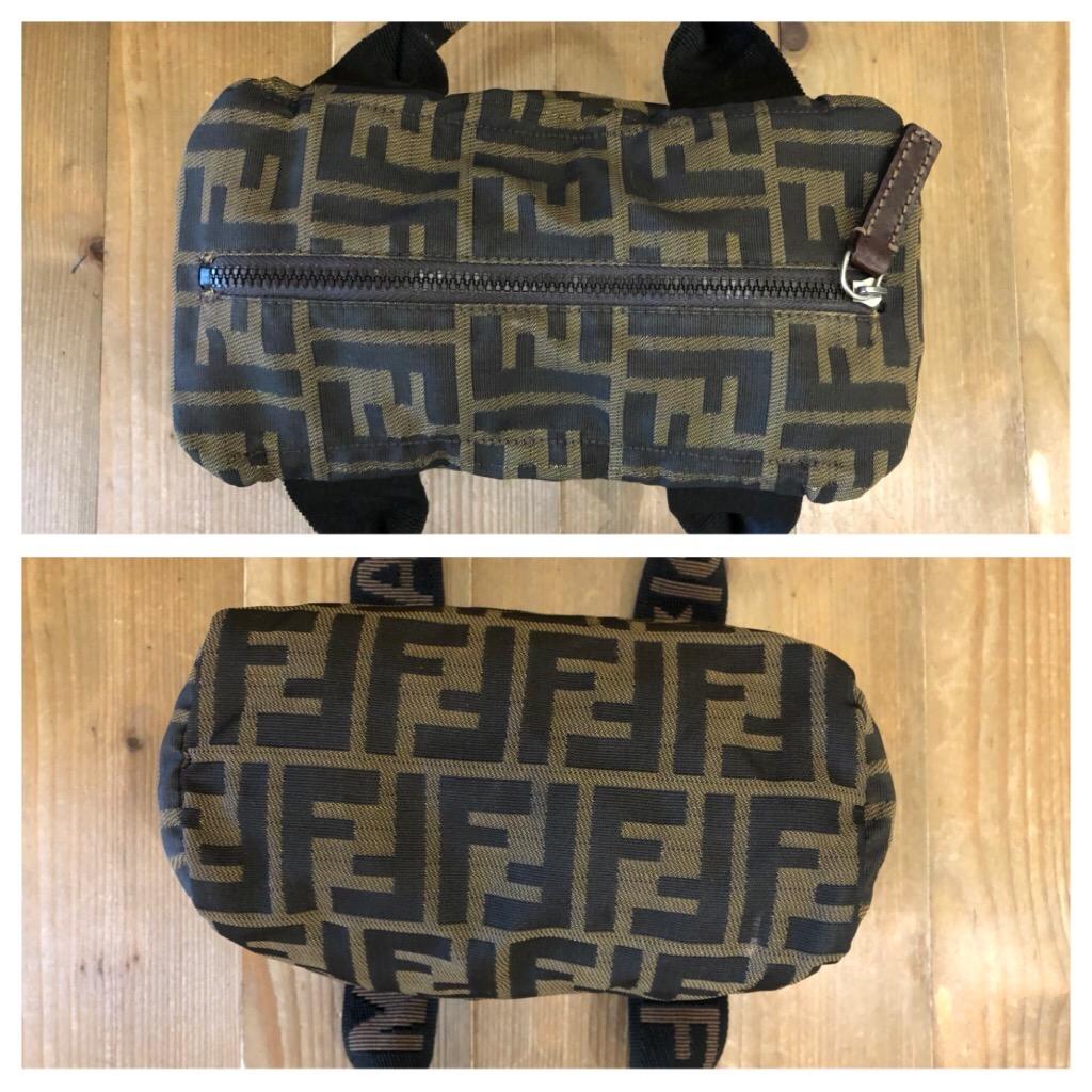 Black 1990s FENDI Brown Zucca Jacquard Mini Tote Bag
