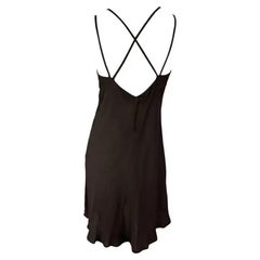 1990s Fendi by Karl Lagerfeld Brown Spaghetti Strap Mini Dress