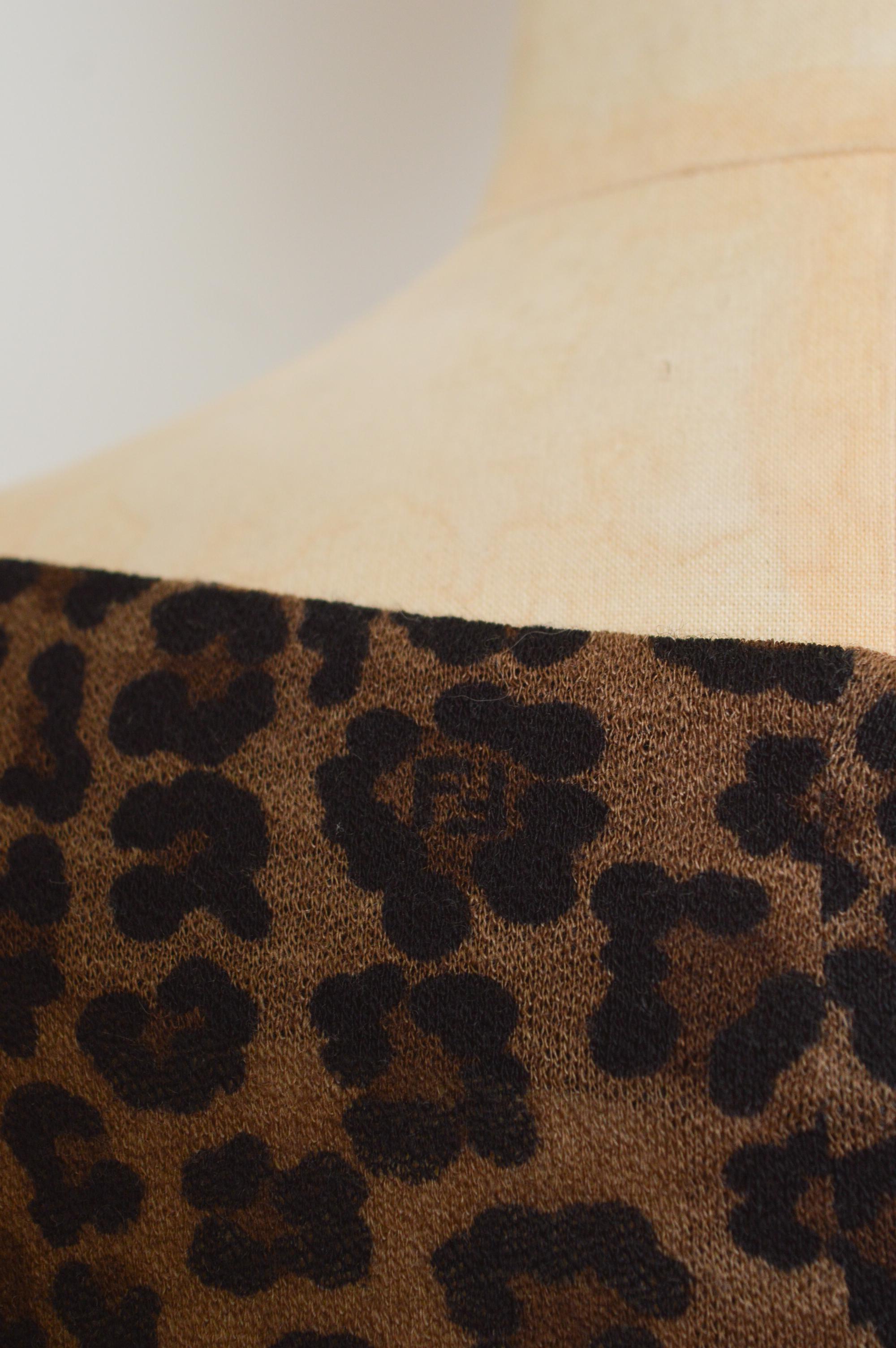 1990's Fendi by Karl Lagerfeld Long sleeve Leopard Zucca print mini Dress For Sale 8