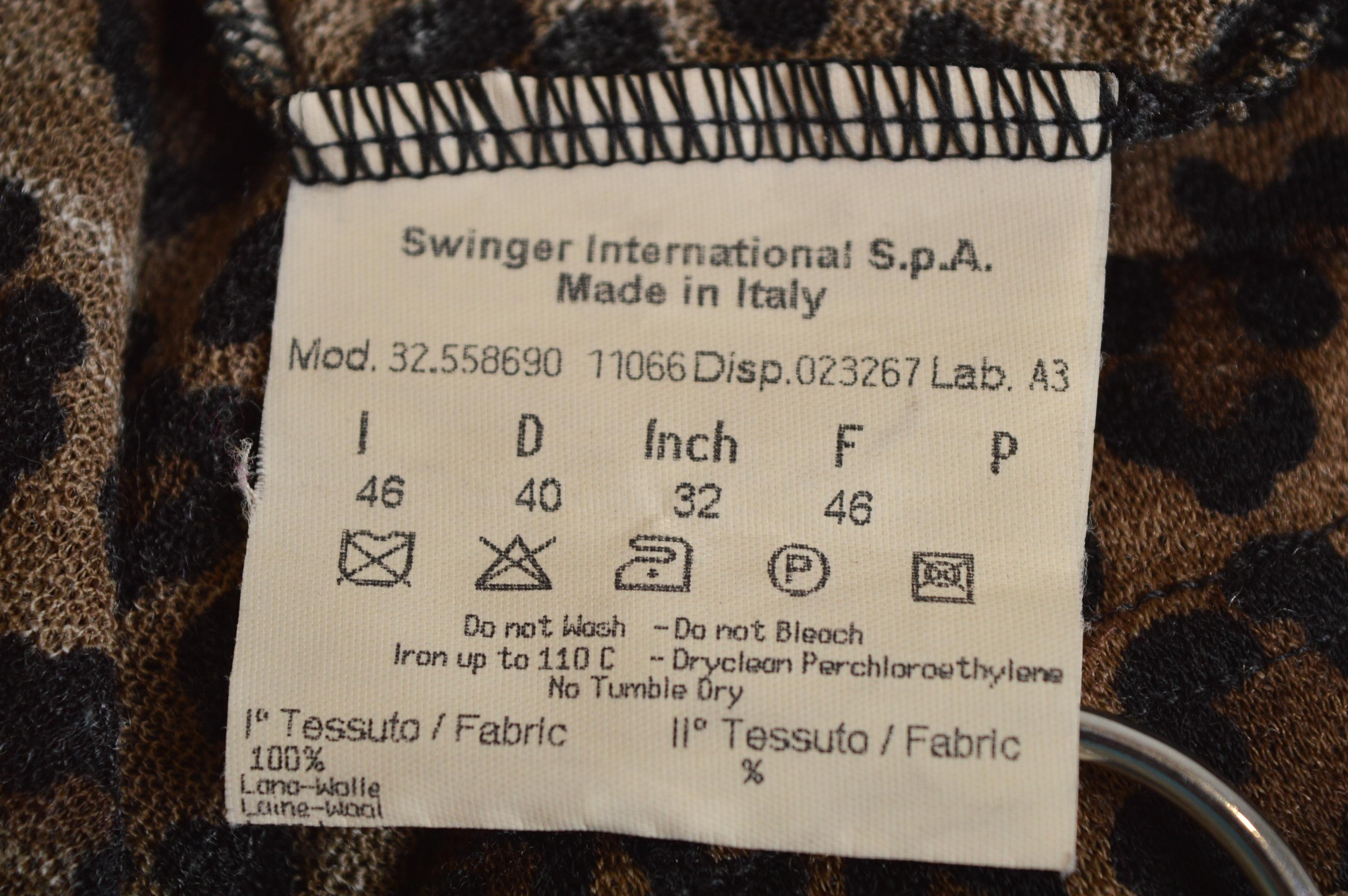 1990's Fendi by Karl Lagerfeld Long sleeve Leopard Zucca print mini Dress For Sale 9