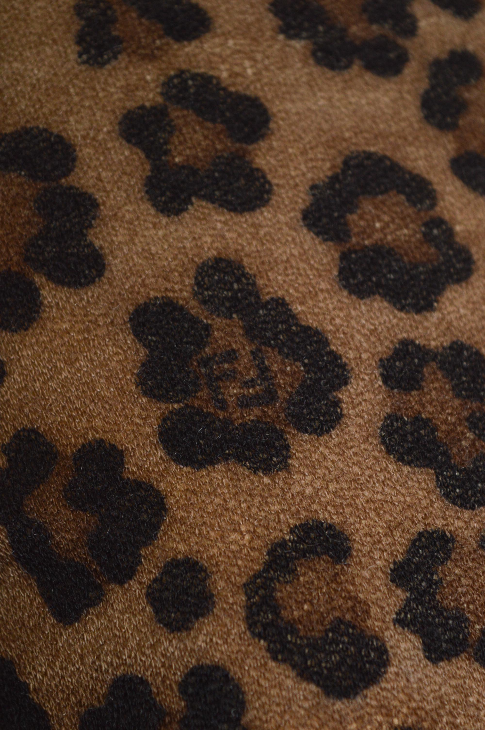 1990's Fendi by Karl Lagerfeld Long sleeve Leopard Zucca print mini Dress For Sale 1