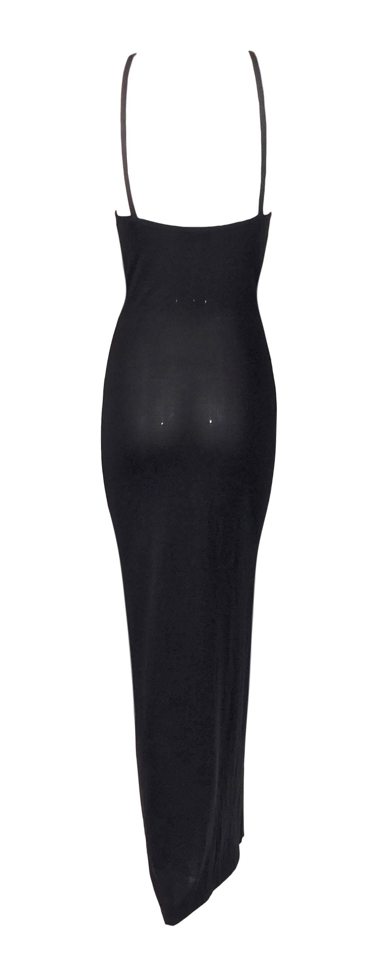 Fendi by Karl Lagerfeld Sheer Black Halter Gown Dress, 1990s  In Good Condition In Yukon, OK