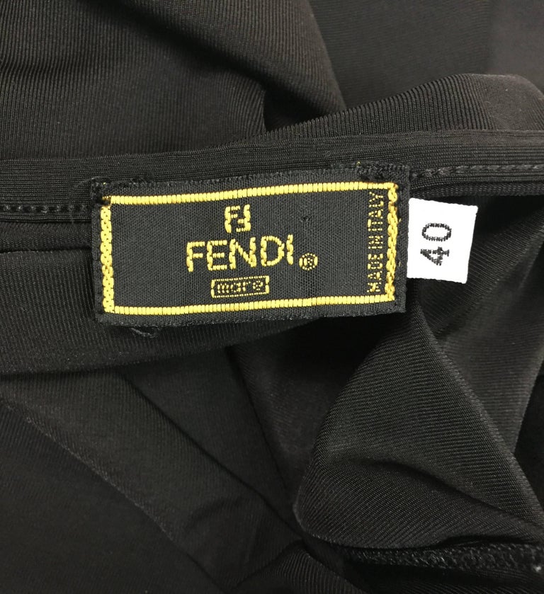 Fendi by Karl Lagerfeld Sheer Black Halter Gown Dress, 1990s at 1stDibs