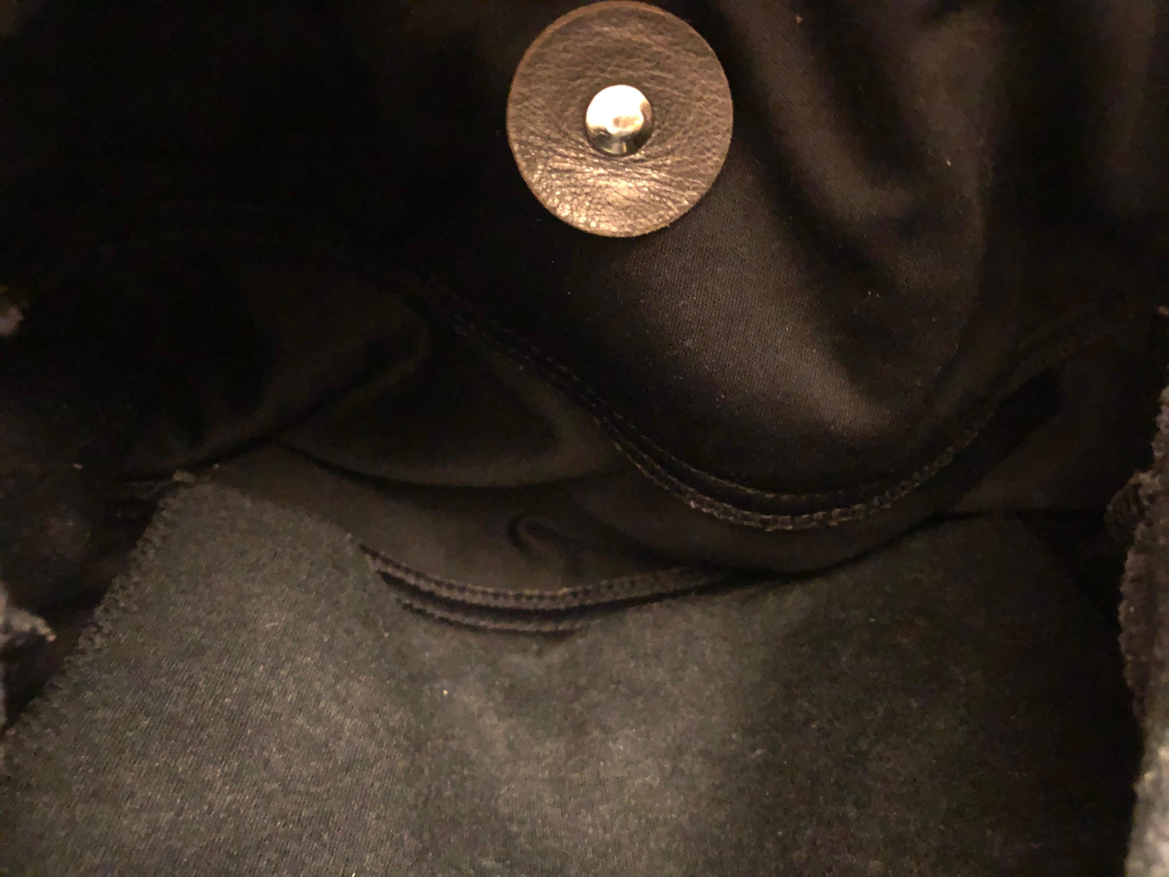1990s Vintage FENDI Charcoal Gray Jersey Mama Baguette Handbag 4