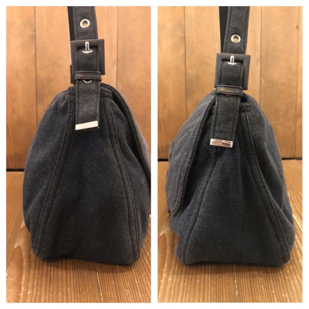 1990s Vintage FENDI Charcoal Gray Jersey Mama Baguette Handbag 2