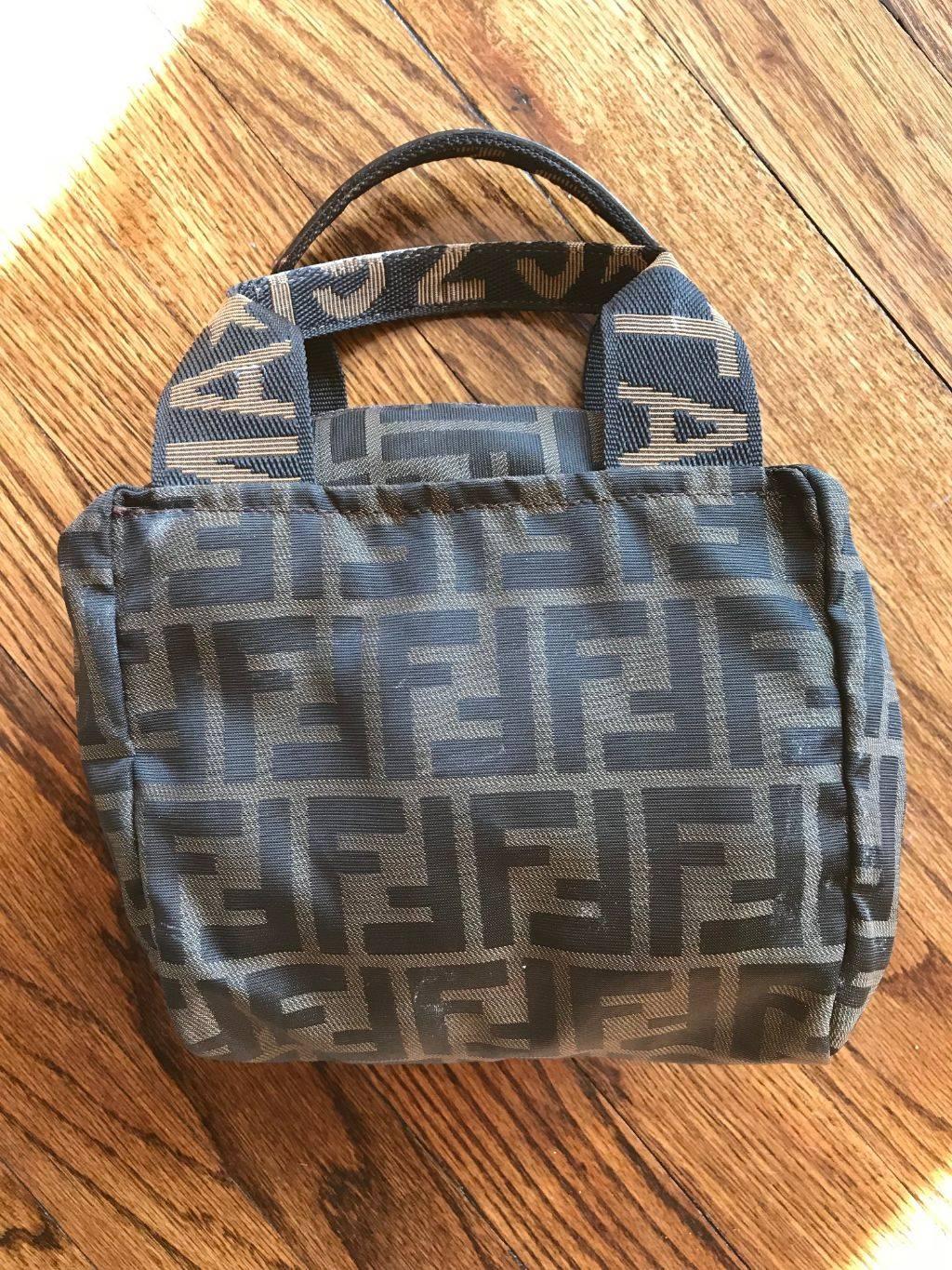 1990s Fendi Fabric Logo Bag In Good Condition In Litchfield County, CT