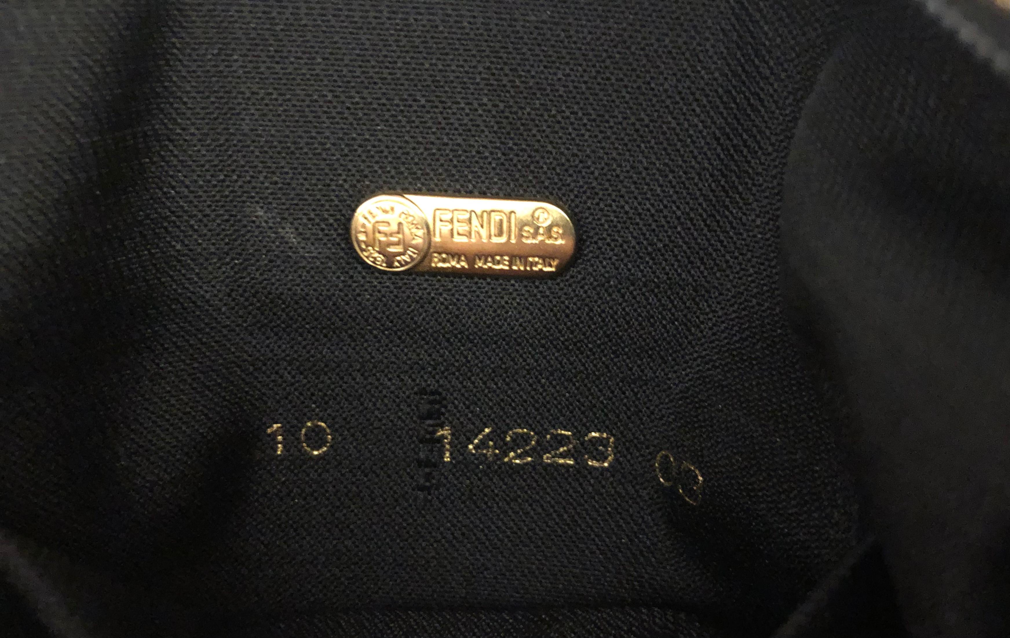 Vintage FENDI Gold Zucca Jacquard Tassel Pouch Bag  For Sale 2