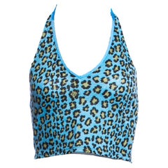 1990s Fendi leopard print cropped halter top