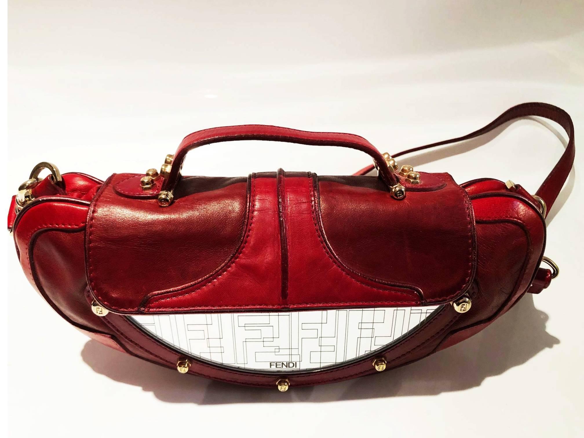 da uomo o donna 1990 Fendi Mirror Clutch Cross body Borsa