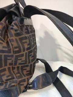 Fendi 1990s Vintage Monogram Caviar Leather Unisex Backpack