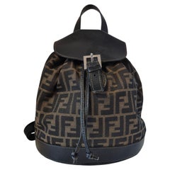 Fendi 1990s Vintage Monogram Caviar Leather Unisex Backpack