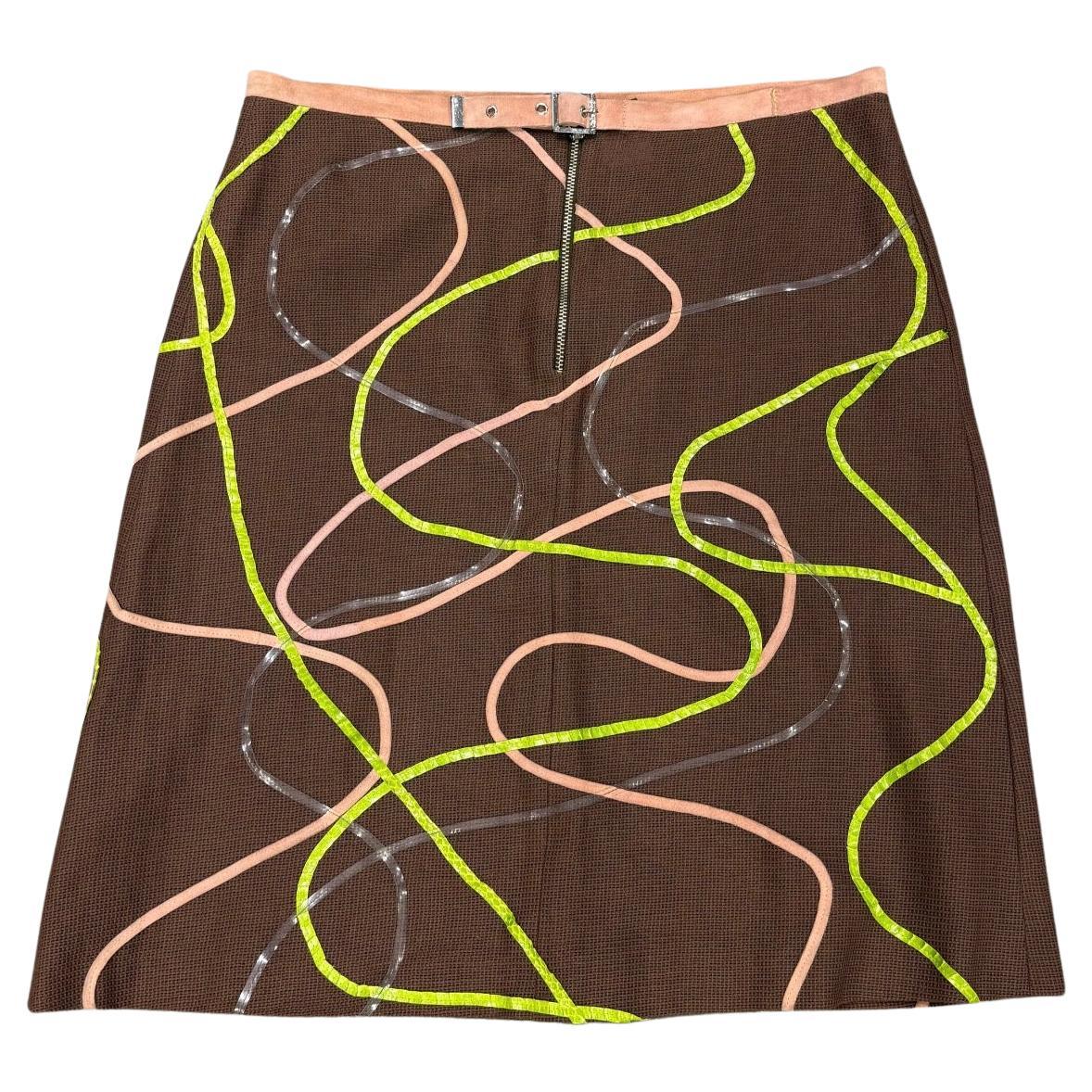 1990s Fendi snakeskin details midi skirt