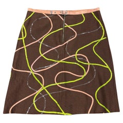 1990s Fendi snakeskin details midi skirt